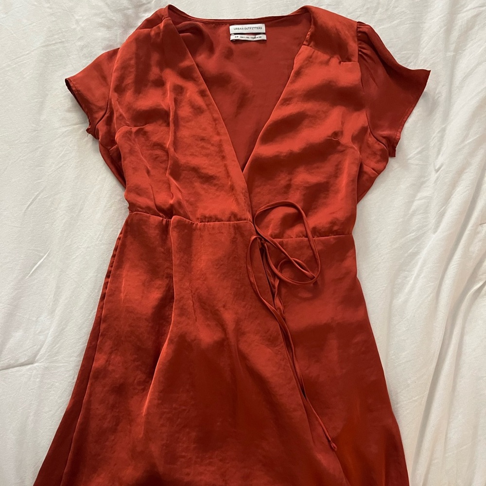 Urban outfitters satin wrap dress